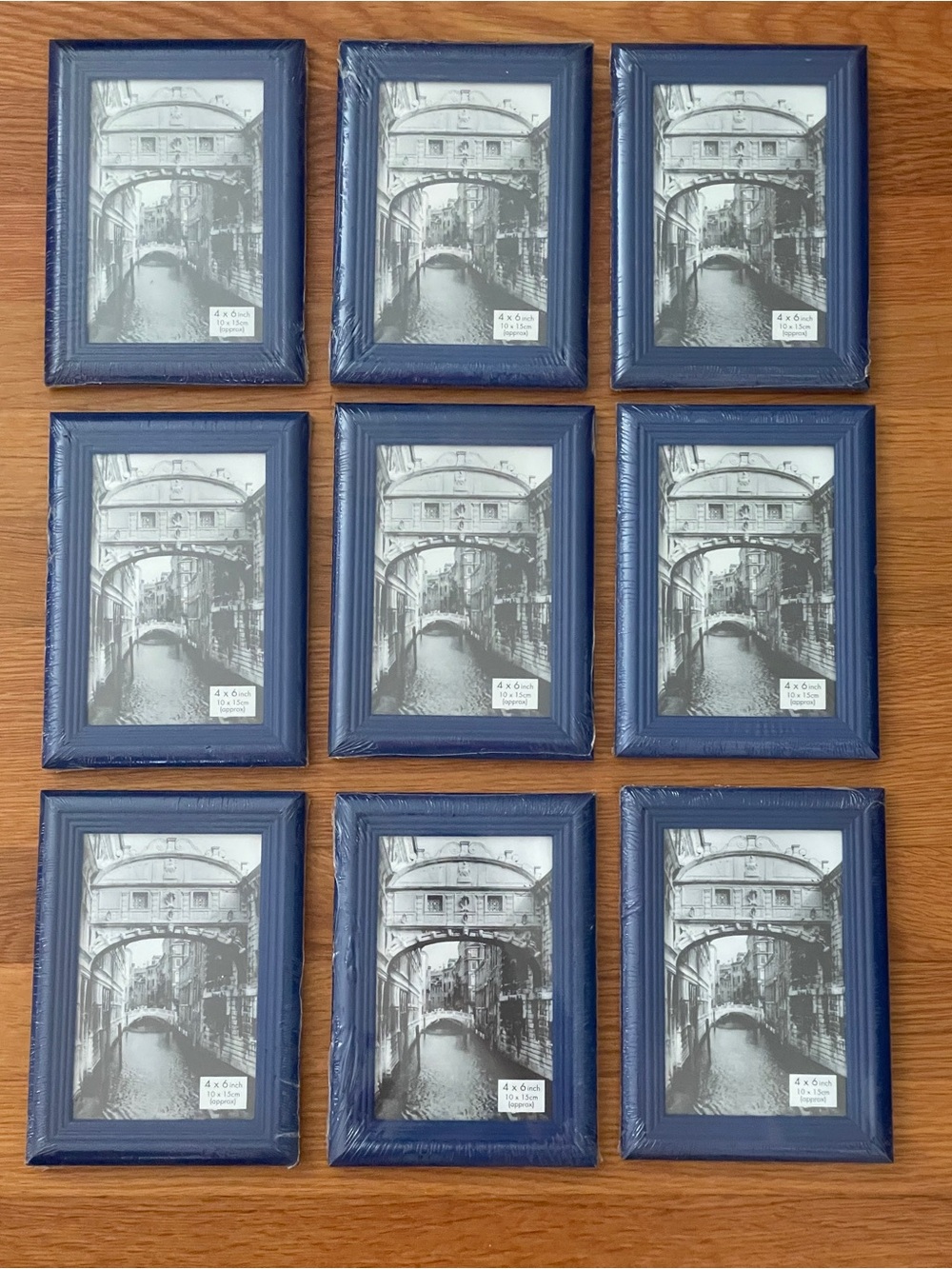 New Set of 9 Navy Blue 4x6 Photo Frame Set - Home Accents